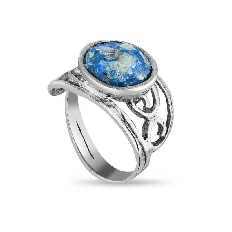 Blue Roman Glass Ring